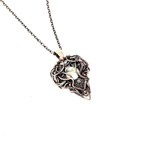 Citrine crystal gemstone copper wire wrapped handmade - Picture 1 of 9